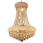 YANSUN 18in. Gold Crystal Chandelier 9-Light French Empire LED Bulbs 3000K Warm Light for Dining Room Bedroom Entryway