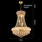 YANSUN 18in. Gold Crystal Chandelier 9-Light French Empire LED Bulbs 3000K Warm Light for Dining Room Bedroom Entryway