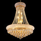 YANSUN Elegant 24" French Empire Crystal Chandelier, 12 E12 LED Bulbs, Gold Finish, Cascading Crystals, 3000K Warm White