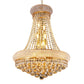 YANSUN Elegant 24" French Empire Crystal Chandelier, 12 E12 LED Bulbs, Gold Finish, Cascading Crystals, 3000K Warm White