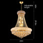 YANSUN Elegant 24" French Empire Crystal Chandelier, 12 E12 LED Bulbs, Gold Finish, Cascading Crystals, 3000K Warm White