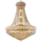 YANSUN Elegant French Empire Chandelier, 28" Gold Finish with 15 E12 LED Bulbs, 2700K-3000K Warm White Light, Crystal Cascading Design