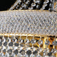 YANSUN Elegant French Empire Chandelier, 28" Gold Finish with 15 E12 LED Bulbs, 2700K-3000K Warm White Light, Crystal Cascading Design