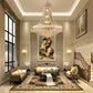 YANSUN Elegant French Empire Chandelier, 28" Gold Finish with 15 E12 LED Bulbs, 2700K-3000K Warm White Light, Crystal Cascading Design