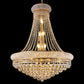 YANSUN Elegant French Empire Chandelier, 28" Gold Finish with 15 E12 LED Bulbs, 2700K-3000K Warm White Light, Crystal Cascading Design