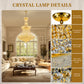 YANSUN 42 in. Gold 3-Tier Crystal Chandelier 61 in. Height Empire Ceiling Light 36-Light E12 LED 3000K Warm White K9 Crystal Luxury Pendant Fixture for Living Room Staircase Foyer Hotel