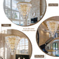 YANSUN Elegant 40" Tiered Crystal Chandelier with 30 E12 Bulbs, Gold Mirror Frame, 370 Crystal Rods, Ideal for Foyers & Staircases
