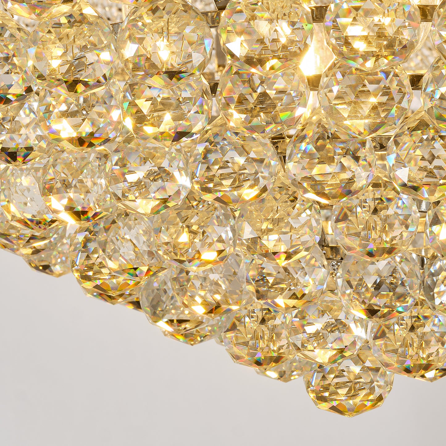 YANSUN 32" French Empire Crystal Chandelier, 27-Light Chrome Ceiling Light, 3000K LED Included, Adjustable Height, Luxury Fixture