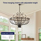 YANSUN Industrial Black Chandelier Rustic Vintage 33-Light Candle Style E12 Pendant for Dining Room Kitchen Island Living Room