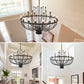 YANSUN Industrial Black Chandelier Rustic Vintage 33-Light Candle Style E12 Pendant for Dining Room Kitchen Island Living Room