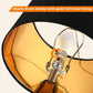 YANSUN 2-Pack Mirrored Glass Table Lamps Amber Modern Bedside Lamps Gold Black Fabric Shade for Bedroom Living Room End Tables