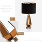 YANSUN 2-Pack Mirrored Glass Table Lamps Amber Modern Bedside Lamps Gold Black Fabric Shade for Bedroom Living Room End Tables