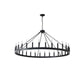 YANSUN 53" Farmhouse Wagon Wheel Chandelier, 30-Light Matte Black Ceiling Light, Adjustable Height 69", E12 Bulbs, Dining Room Fixture