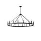 YANSUN 53.15in. Matte Black Wagon Wheel Chandelier 18-Light E12 Farmhouse Industrial Light for High Ceiling Dining Room Living Room (No Bulbs)