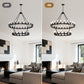 YANSUN 47.24" Large Farmhouse Wagon Wheel Chandelier, 36 Lights, Matte Black Metal, Adjustable Height, E26 Bulbs, Ideal for Living Rooms & Dining Areas