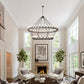 YANSUN 59.06in. Matte Black Wagon Wheel Chandelier 54-Light E12 Extra Large Farmhouse Industrial Light (No Bulbs)