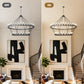 YANSUN 59.06in. Matte Black Wagon Wheel Chandelier 54-Light E12 Extra Large Farmhouse Industrial Light (No Bulbs)