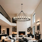 YANSUN 53" Farmhouse Wagon Wheel Chandelier, 28-Light Matte Black Ceiling Light, Adjustable Height, E26 Bulbs, Dining Room Fixture