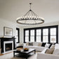 YANSUN 64in. Black Extra Large Wagon Wheel Chandelier 42-Light E26 Farmhouse Industrial Pendant for High Ceiling Dining Room Living Room