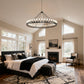 YANSUN 64in. Black Extra Large Wagon Wheel Chandelier 42-Light E26 Farmhouse Industrial Pendant for High Ceiling Dining Room Living Room
