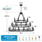 YANSUN 39.37in. 3-Tier Wagon Wheel Chandelier 36-Light E12 Farmhouse Industrial Light Adjustable Height for High Ceiling Living Dining Room Foyer