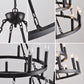 YANSUN 39.37in. 3-Tier Wagon Wheel Chandelier 36-Light E12 Farmhouse Industrial Light Adjustable Height for High Ceiling Living Dining Room Foyer