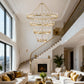 YANSUN Large 70.87" Farmhouse Wagon Wheel Chandelier, 60 Lights, Gold Finish, Adjustable Height, E12 Bulbs, Ideal for Dining Rooms & Living Spaces
