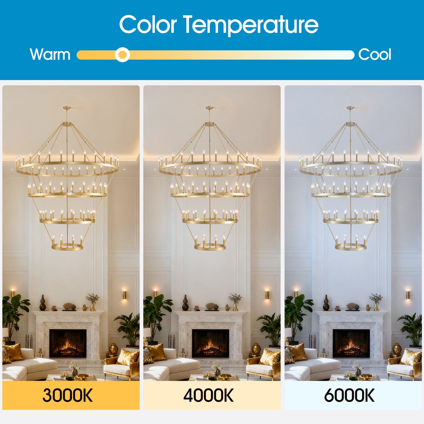 YANSUN Large 70.87" Farmhouse Wagon Wheel Chandelier, 60 Lights, Gold Finish, Adjustable Height, E12 Bulbs, Ideal for Dining Rooms & Living Spaces