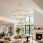 YANSUN Large 70.87" Farmhouse Wagon Wheel Chandelier, 60 Lights, Gold Finish, Adjustable Height, E12 Bulbs, Ideal for Dining Rooms & Living Spaces