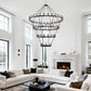YANSUN 70.87in. 4-Tier Black Wagon Wheel Chandelier 60-Light E12 Farmhouse Industrial 4-Story Light for High Ceiling Living Dining Room Foyer
