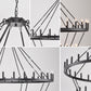 YANSUN 70.87in. 4-Tier Black Wagon Wheel Chandelier 60-Light E12 Farmhouse Industrial 4-Story Light for High Ceiling Living Dining Room Foyer