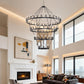 YANSUN 70.87in. 4-Tier Black Wagon Wheel Chandelier 60-Light E12 Farmhouse Industrial 4-Story Light for High Ceiling Living Dining Room Foyer