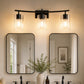 YANSUN 3-Light Black Vanity Light Hardware with E26 Sockets and Square Wall Plate for Bathroom Fixtures