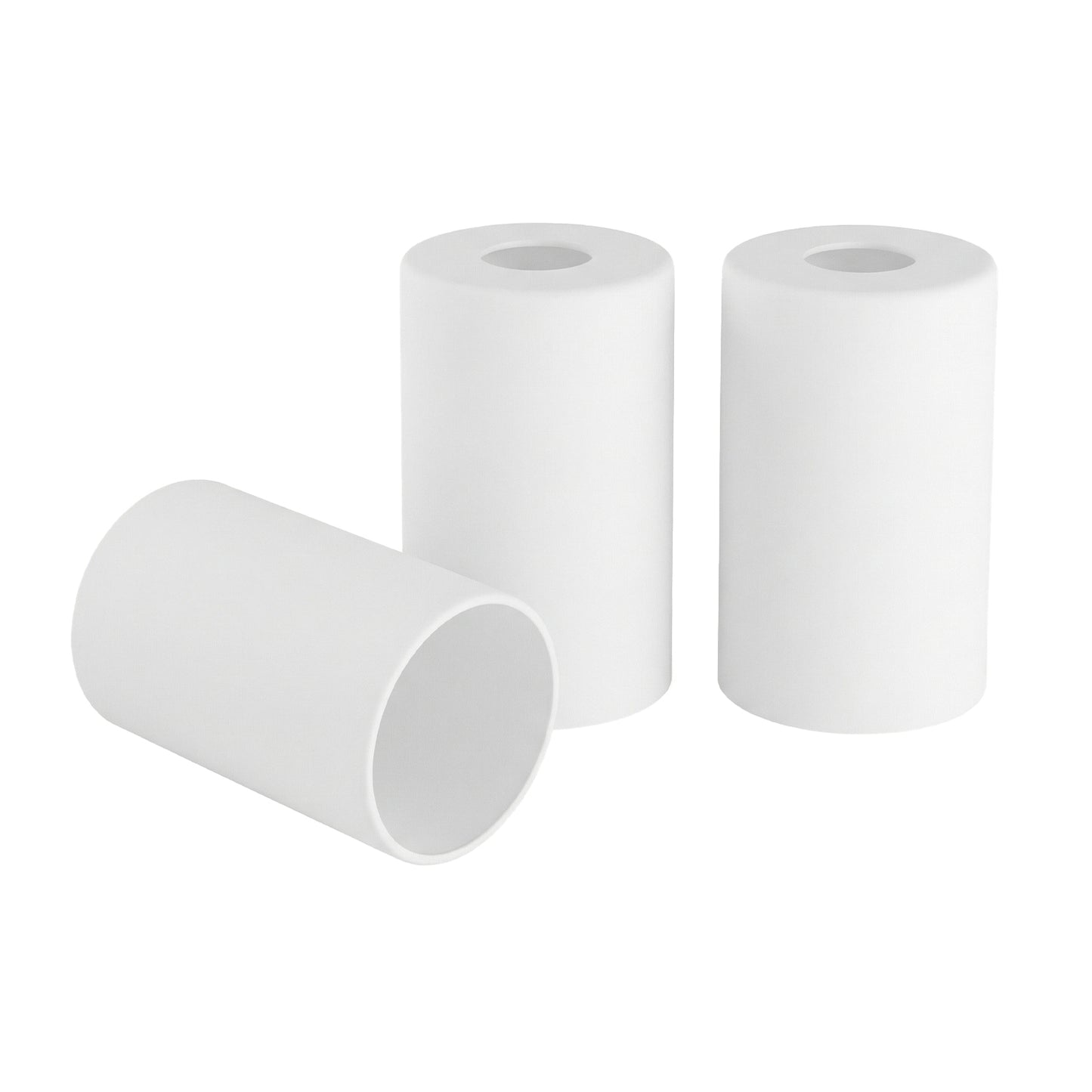 YANSUN 3-Pack Cylindrical Milk White Glass Lamp Shades, Non-Integrated Light Fixture, 110V, Includes Installation Instructions