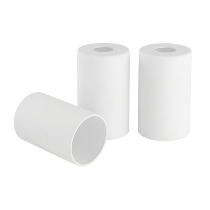 YANSUN 3-Pack Cylindrical Milk White Glass Lamp Shades, Non-Integrated Light Fixture, 110V, Includes Installation Instructions