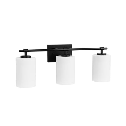 YANSUN 3-Pack Cylindrical Milk White Glass Lamp Shades, Non-Integrated Light Fixture, 110V, Includes Installation Instructions