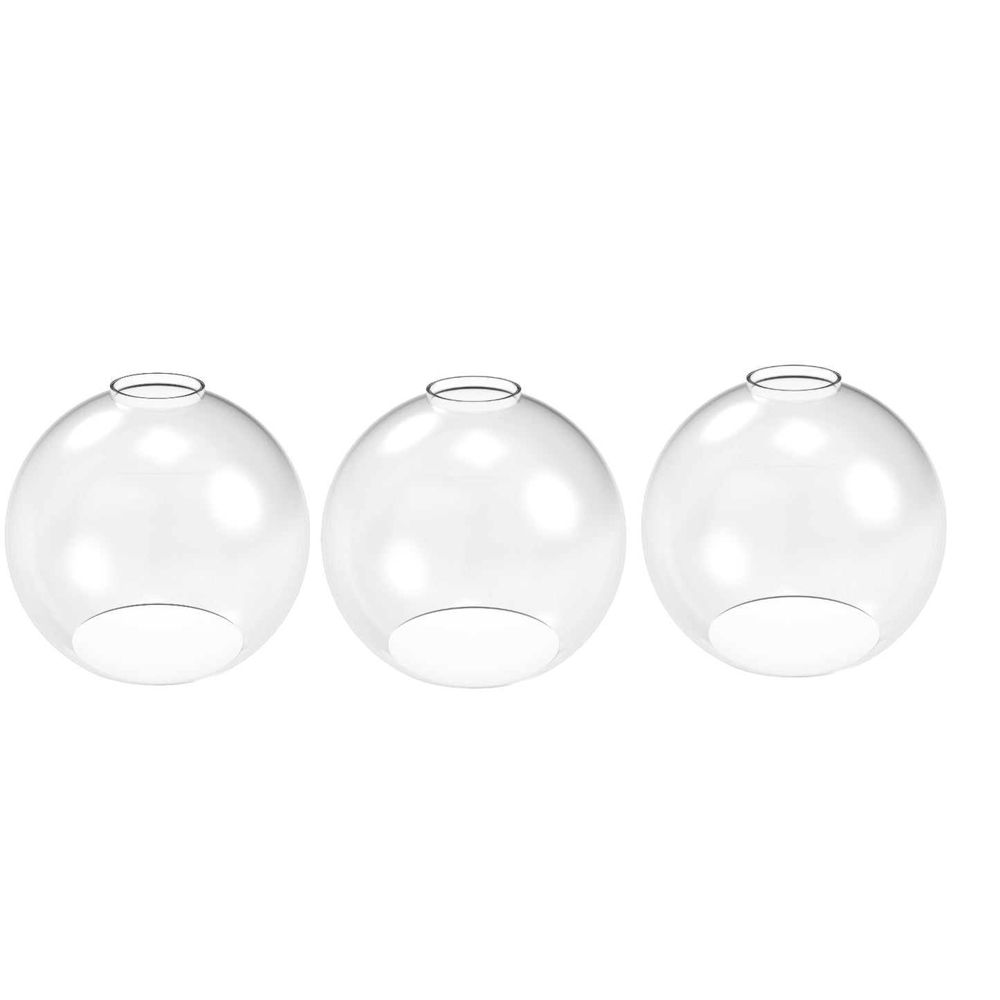 YANSUN 6 in. Clear Glass Globe Vanity Shade with 6 in. Neckless Fitter for Bathroom