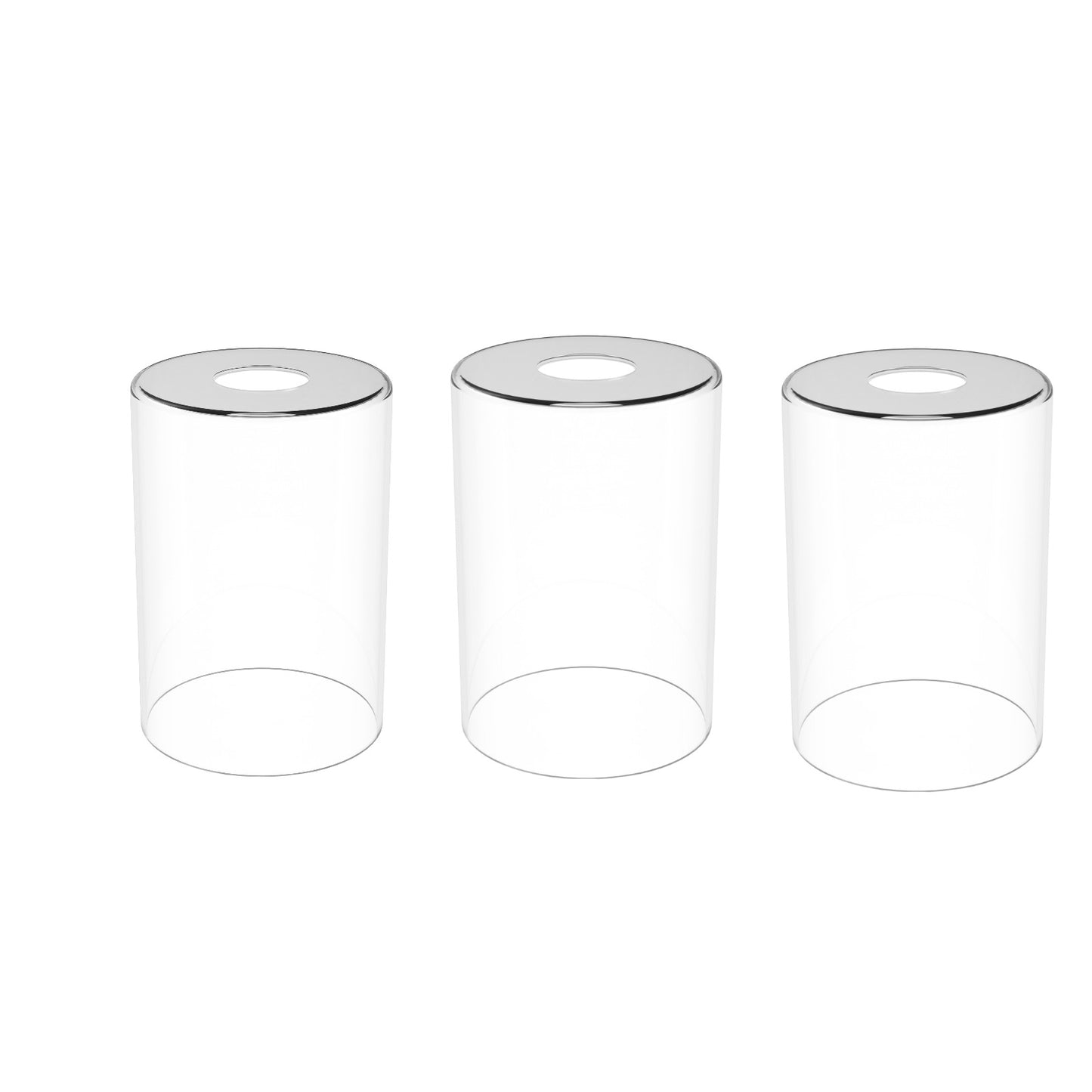 YANSUN 8 in. 3-Pack Clear Glass Cylindrical Shades for Elegant Lighting Solutions