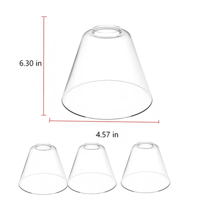 YANSUN 3-Pack Clear Glass Conical Shades for Modern Lighting Designs