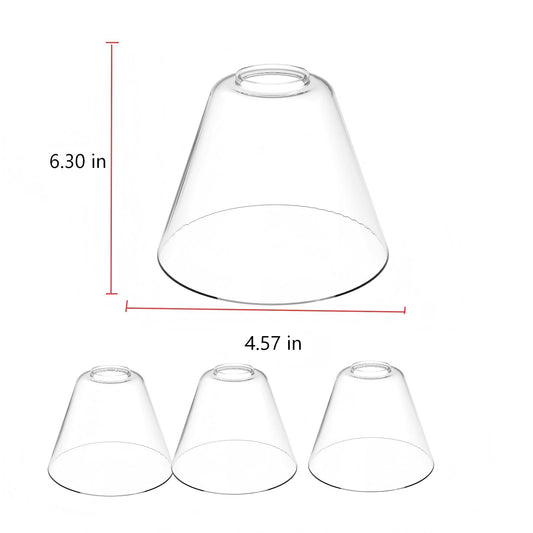 YANSUN 3-Pack Clear Glass Conical Shades for Modern Lighting Designs