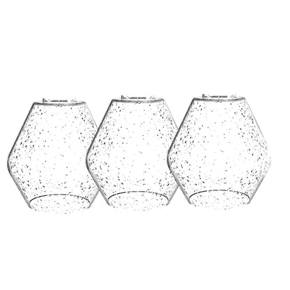 YANSUN 3-Pack Glass Lamp Shades, Bubble Glass Pear Shape, Replacement Shades for Pendant and Wall Lights
