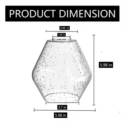 YANSUN 3-Pack Glass Lamp Shades, Bubble Glass Pear Shape, Replacement Shades for Pendant and Wall Lights