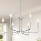 YANSUN 6-Head Chrome Traditional Chandelier - 28in E12 Metal Candelabra for Living Room Entryway, 40W Max