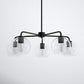 YANSUN 5-Light Black Chandelier Light Fixture with Accessories for Elegant Home Decor??Bulbs and Lampshade not Included????¡ì?o?????¡ì?o?