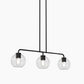 YANSUN 3-Light Black Metal Island Chandelier, E26 Socket, Hardware-Only Pendant Light, Modern Hanging Light for Kitchen, Dining Room
