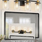 YANSUN 26 in. 4-Light Black and Gold Bathroom Vanity Light with Clear Glass Shades, E26 Wall Sconce Fixture