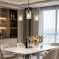YANSUN 3-Light Chandelier in Brushed Nickel with Clear Glass Shades, a Modern Pendant Light Fixture for Kitchen or Dining Room