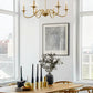 YANSUN 6-Light Gold Candle Rustic Industrial Iron Chandeliers for Dining Room Living Room