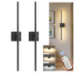 YANSUN 2-Pack 28.3in Rechargeable LED Wall Sconce Matte Black Indoor Wall Light with Remote Motion Sensor Dimmable 3CCT Night Light