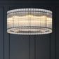 YANSUN 37in. Black 2-Tier 8-Light Water Ripple Crystal Chandelier Modern Ceiling Light for Dining Room Living Room Bedroom Foyer High Ceiling